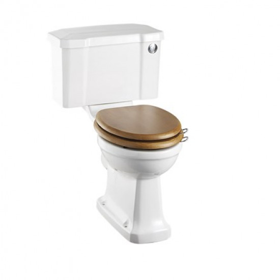 Burlington Rimless Close Coupled  Toilet with Front Push Button Cistern  - 